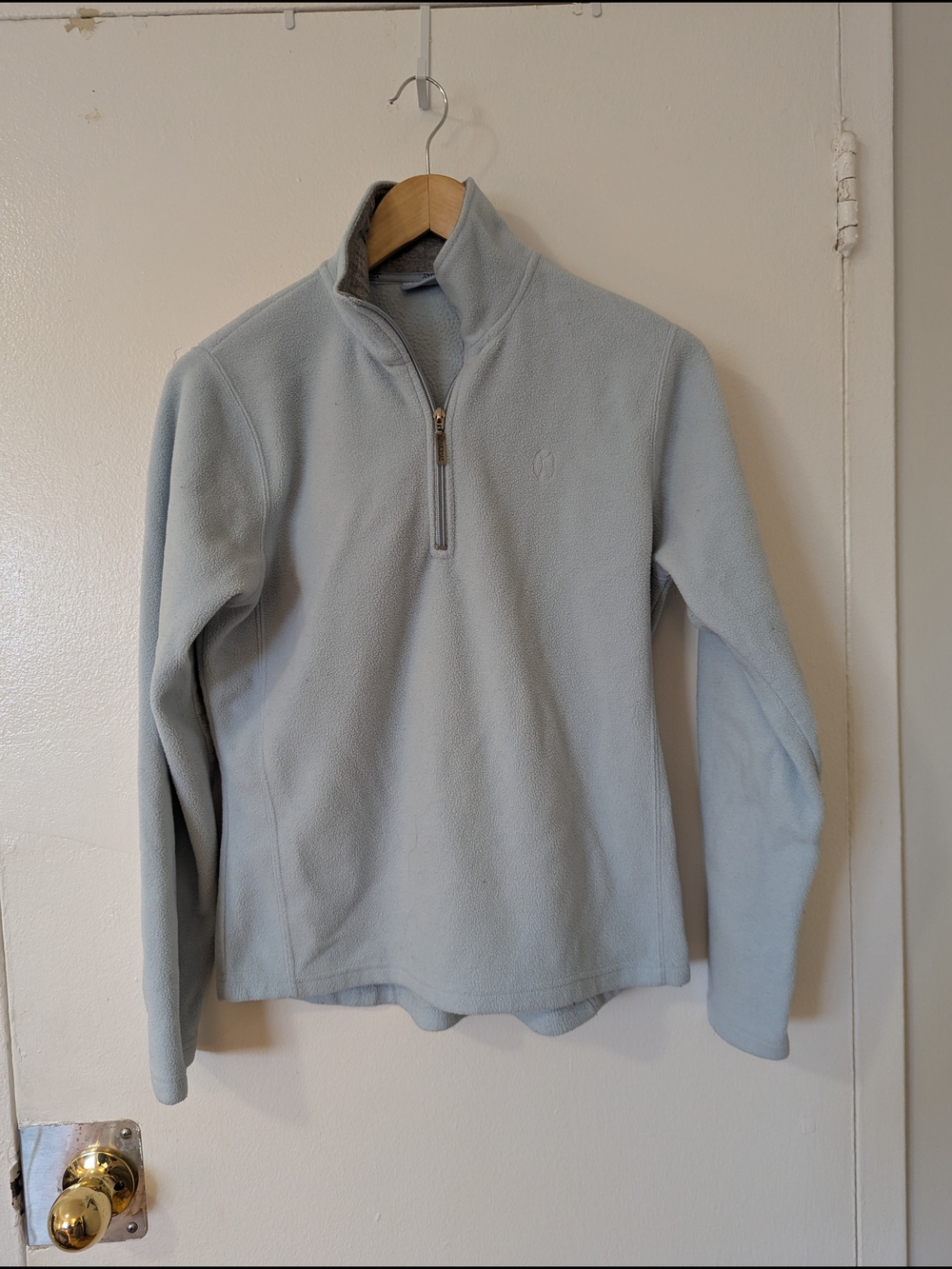 Women's Light Blue Quarter-Zip Fleece Sweater